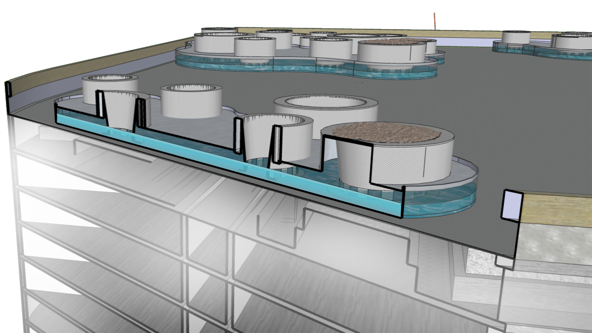 Intensive Dachbegrünungen mit Hydro Profi Line Beckenbegrünungssystemen
