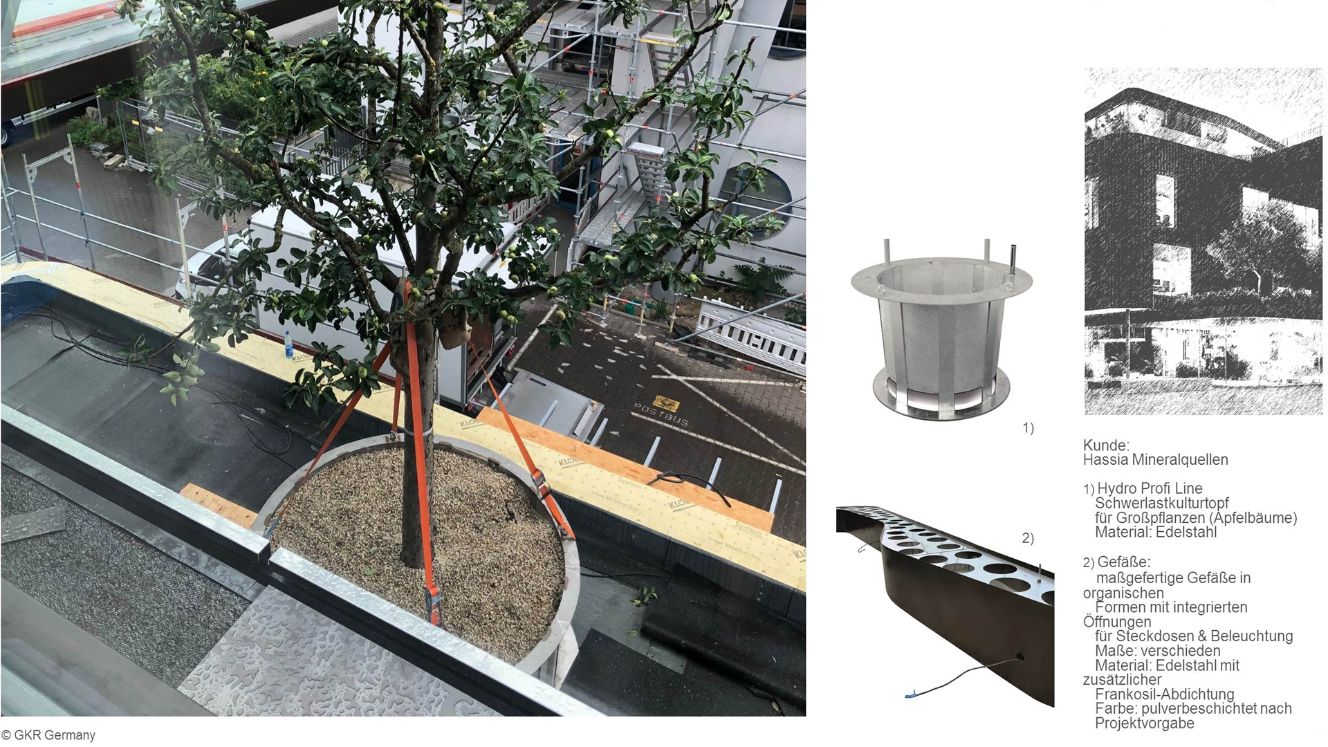 Bäume auf Gebäuden mit Hydro Profi Line Grosspflanzensystemen