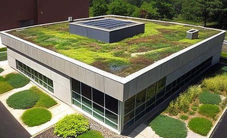 A Corporate Office Building with a Green Roof